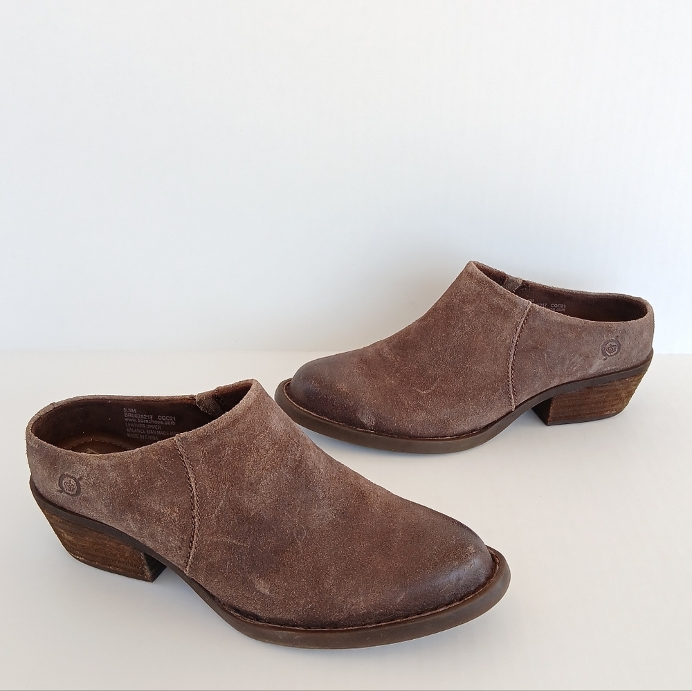 Born Starr Leather Western Mules Slip On - Picture 2 of 8